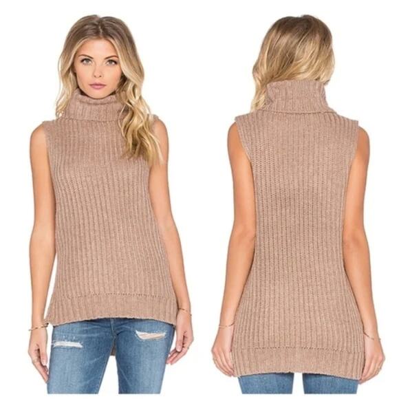 J.O.A. Los Angeles Ribbed Knit Turtleneck Sweater Vest - Size Medium - Picture 3 of 8